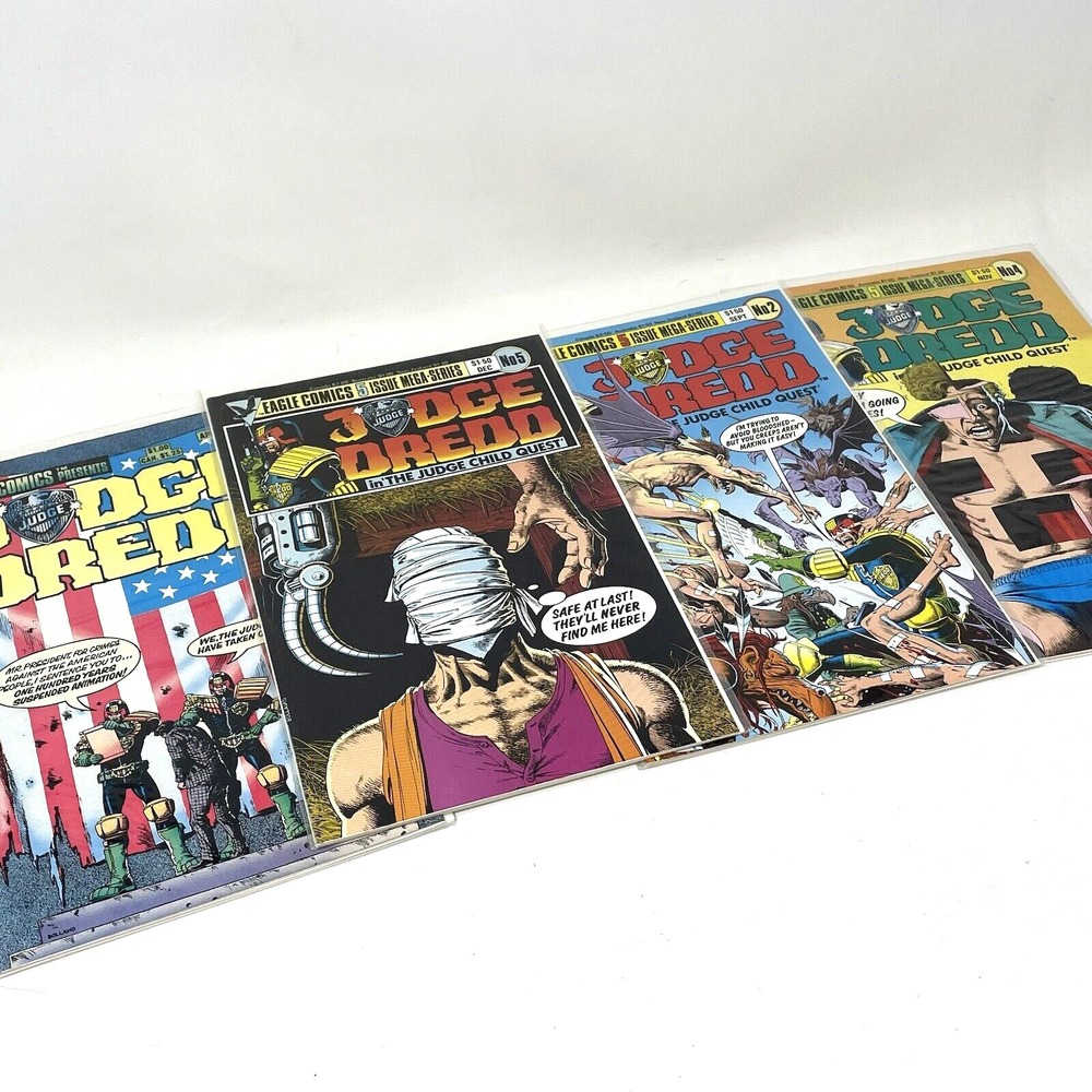 Eagle Comics JUDGE DREDD Comic Lot‎ of 4 Issue 2 4 5 6 Child Quest Vintage 80s